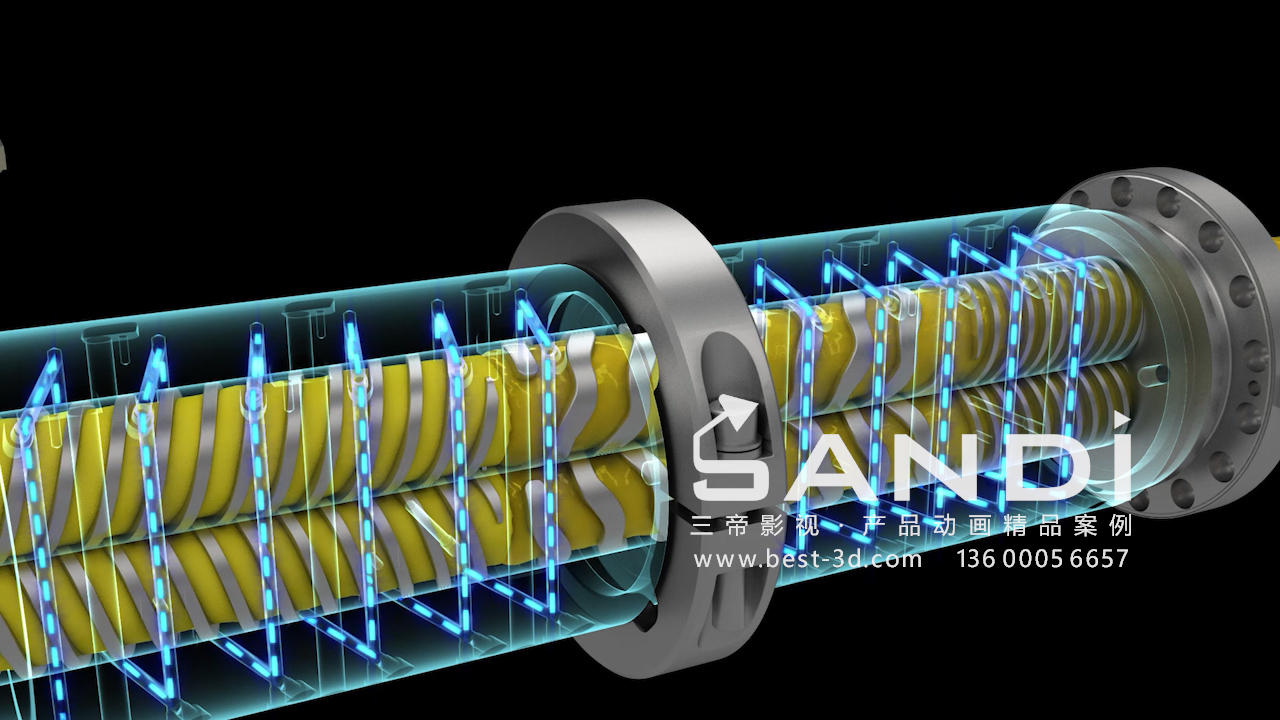 双螺杆造粒机生产工艺3D视频