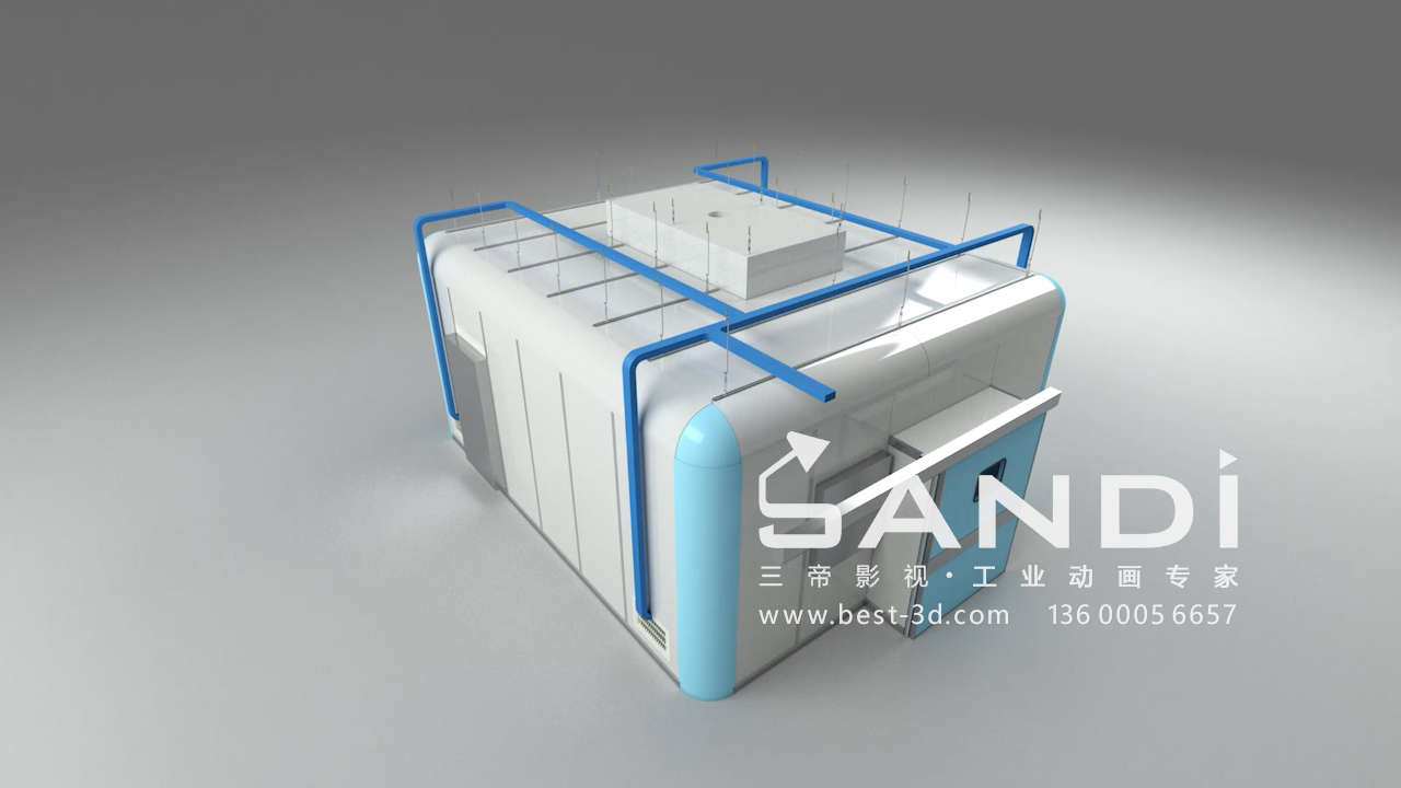 手术室安装施工3D动画视频