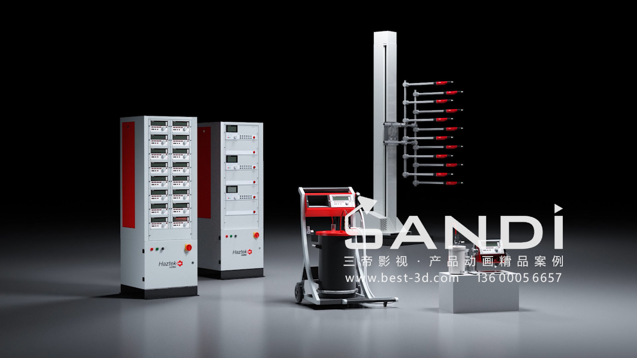 自动喷枪控制系统3D动画视频